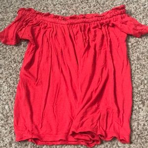 Red Off Shoulder Shirt
